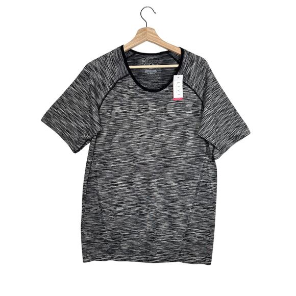 LIVI For Lane Bryant Fitted Activewear Top Space Dye Black Stretch Knit Sz 22/24 - Picture 1 of 9